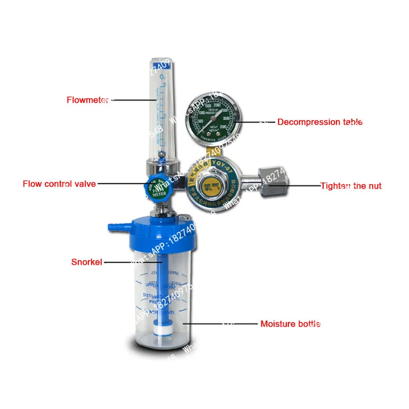 Medicpressure gauge pressure relief valve buoy type oxygen inhaler household air inhalation pressure gaugeal oxygen