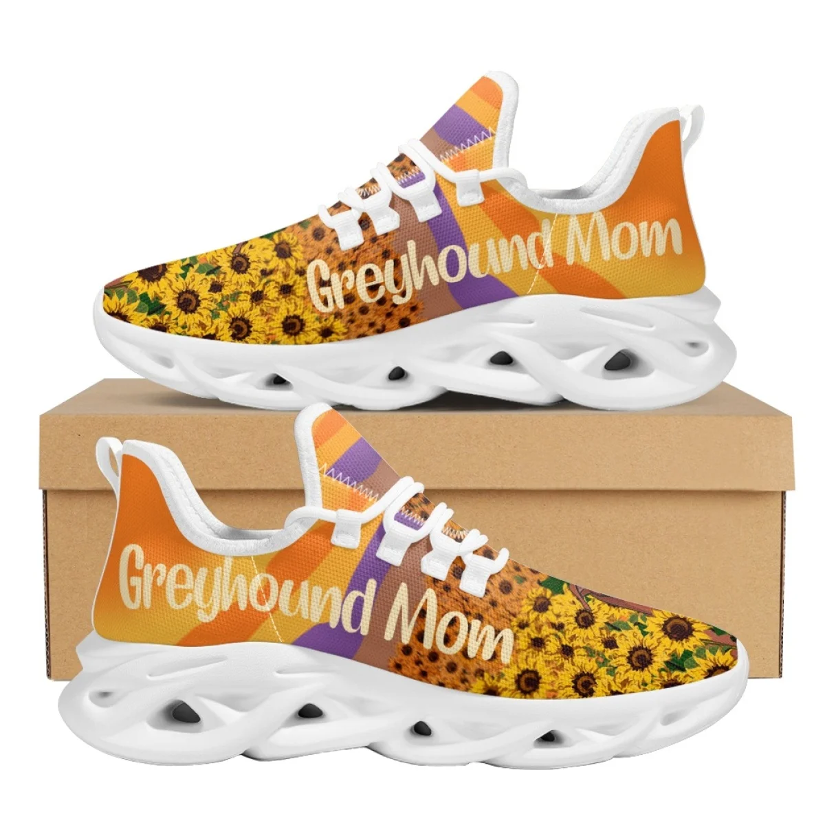 Dachshund Mom Sunflower Casual Sneakers for Women Girls Comfortable Air Flats Shoes Femme Lace Up Dog Lovers Customized Zapatos