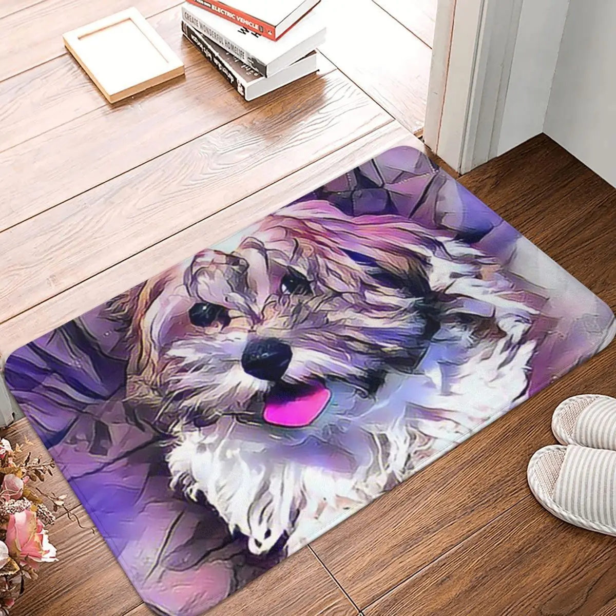 Cute Havanese Portrait Anti-slip Doormat Floor Mat Antiwear Carpet Rug for Kitchen Entrance Home Bedroom Footpad Mats