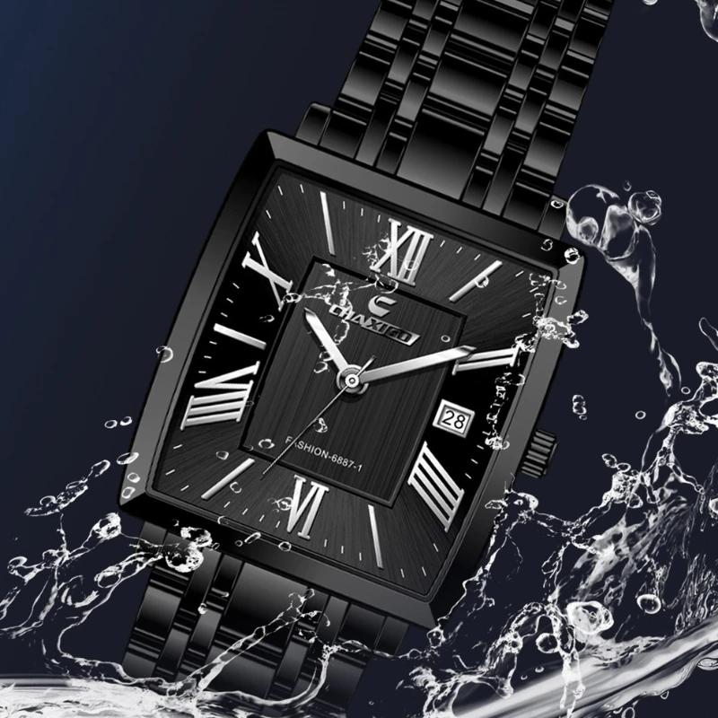 CHAXIGO 6887 High-end Brand Men Quartz Watch Casual Steel Strip Calendar Waterproof and Fashionable Watches for Man Reloj Hombre