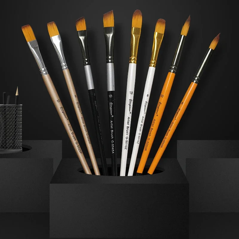 Watercolor gouache painting brush high quality nylon hair 5 sticks art painting pen set Student art supplies Painting material