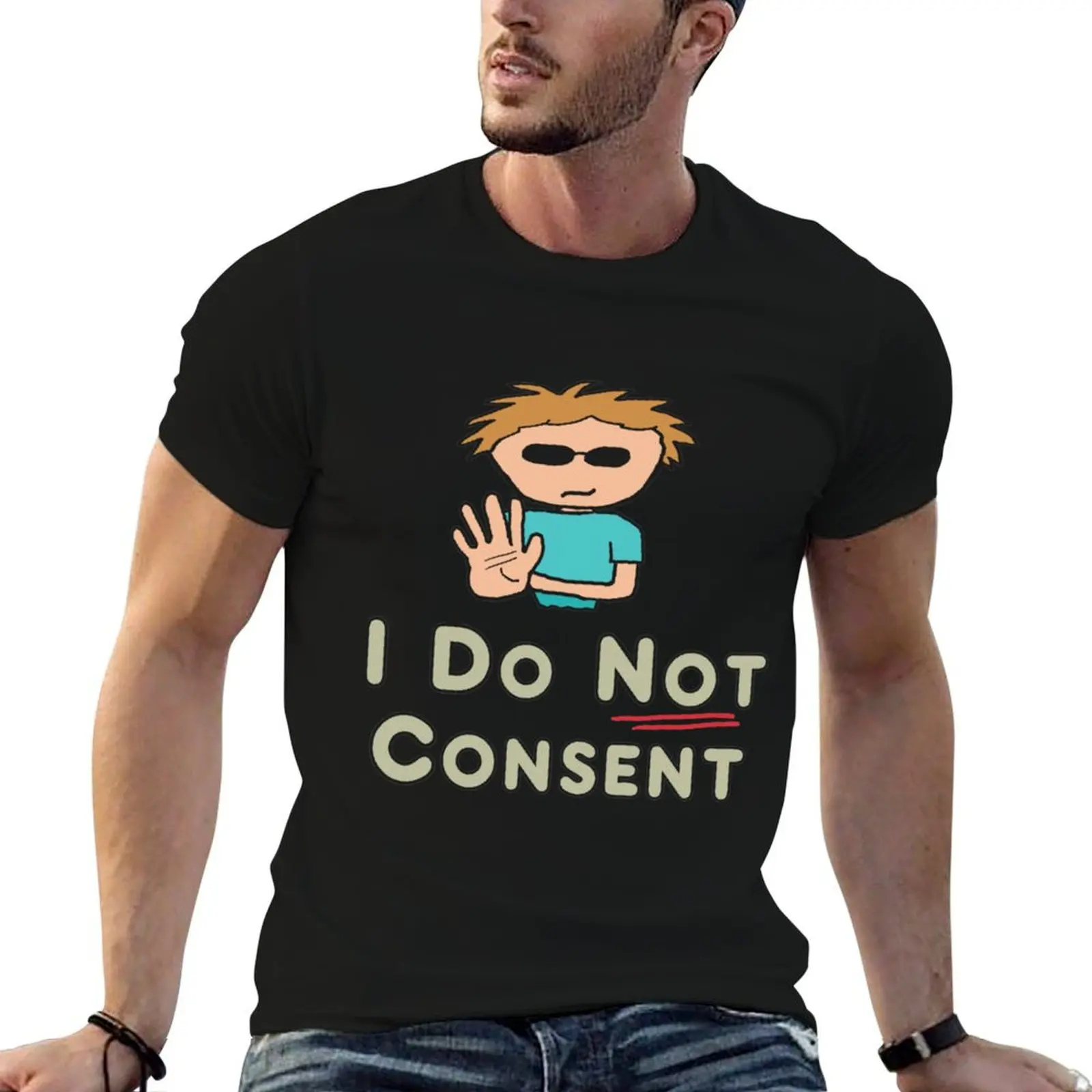 I Do Not Consent T-Shirt basketball graphic tees Short sleeve tee plus size men clothing