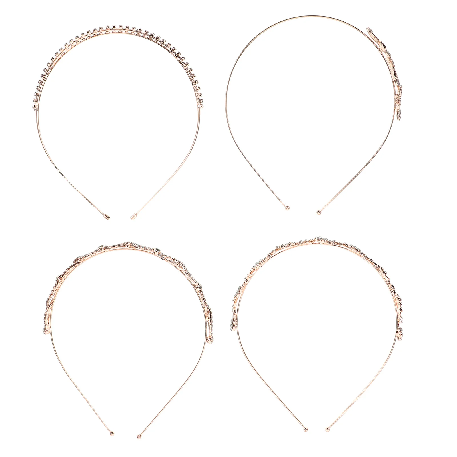 

4pcs Rhinestone Headband Sweet Charm Bridal Hair Accessories for Women Elegant Wedding Crowns Durable Pearl Sparkly Hoop