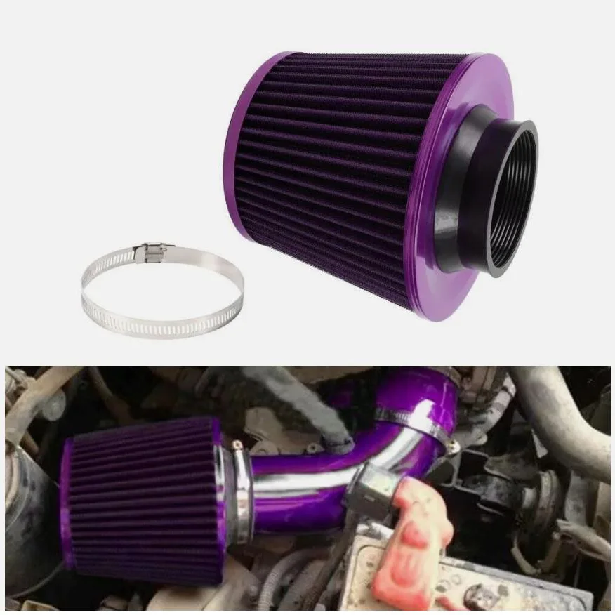 

76MM Universal Car Air Filters Vent Filter High Flow Intake Kit Mesh Cone Engine Protector Replacement Auto Accessories 3 Inch