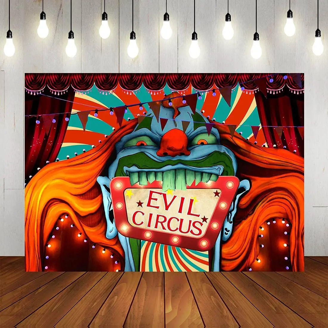 

Horror Circus Carnival Theme Halloween Party Photography Backdrop Clown Kids Birthday Party Photo Background Vampire Banner