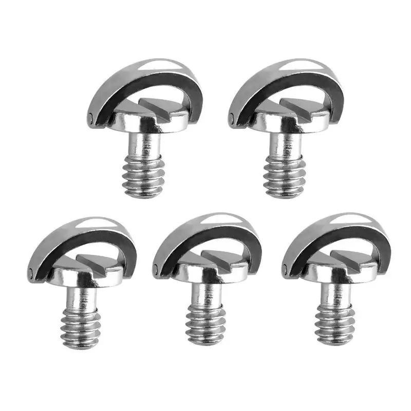 A14M 5 Pack 1/4inch Quick Release Plate Mounting D-ring D Shaft QR Adapter Mount for DSLR Camera Tripod Monopod QR Plate Ballhea