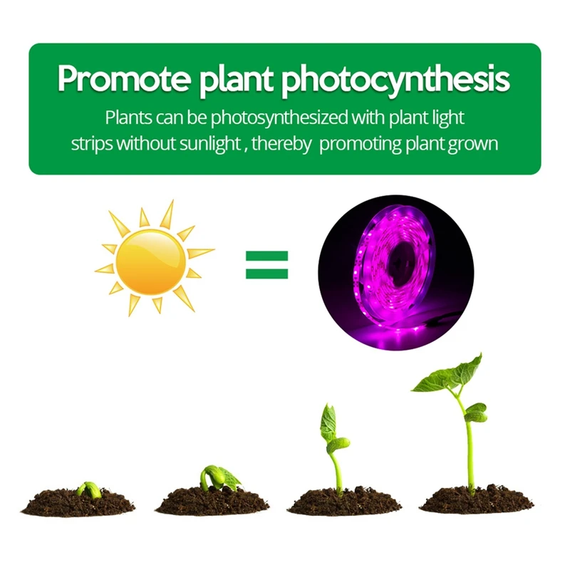 Full Spectrum LED Grow Light Strip, 5V, USB, 2835, Phyto Lâmpadas para Plantas, Estufa, Crescimento hidropônico