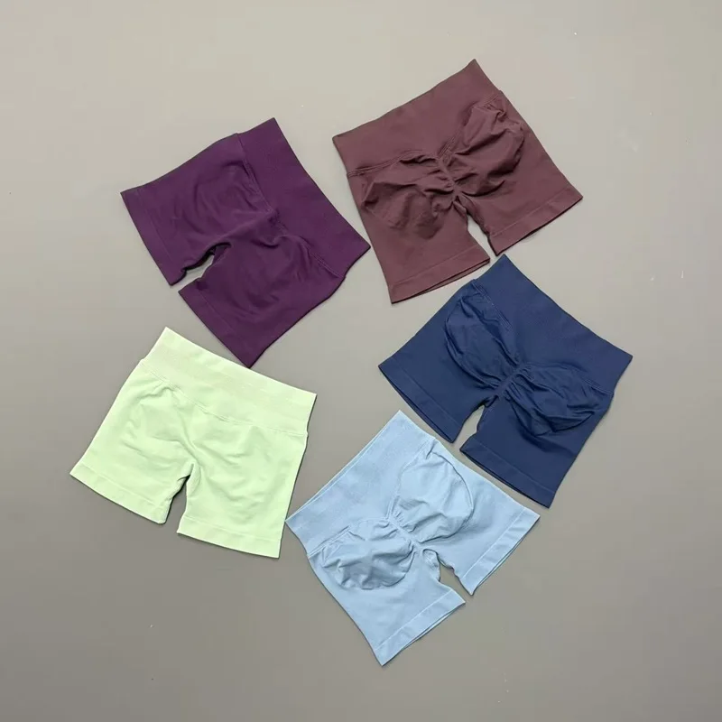 HISTELLO Gym Shorts Low Rise Sexy Tight Seamless Butt Lifting High Stretch Quick Dry Sports Running Yoga Workout Fitness Shorts