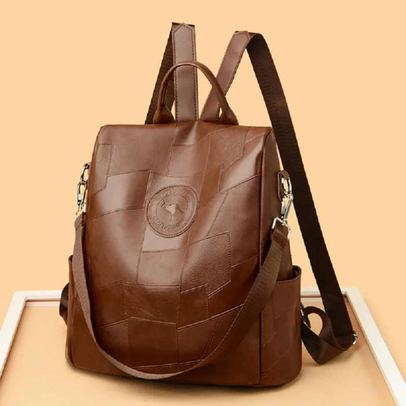 

Новые корейские модные кожаные дорожные рюкзаки большой емкости, женские повседневные противоугонные сумки на плечо, сумки для ноутбука, школьная сумка