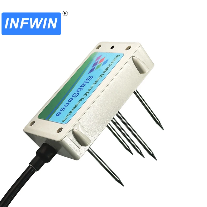 SlabSense مستشعر درجة الحرارة الرطوبة المائية ، EC ل cocopate الصوف الصخري الخ ، واجهة SDI-12 ، RS485