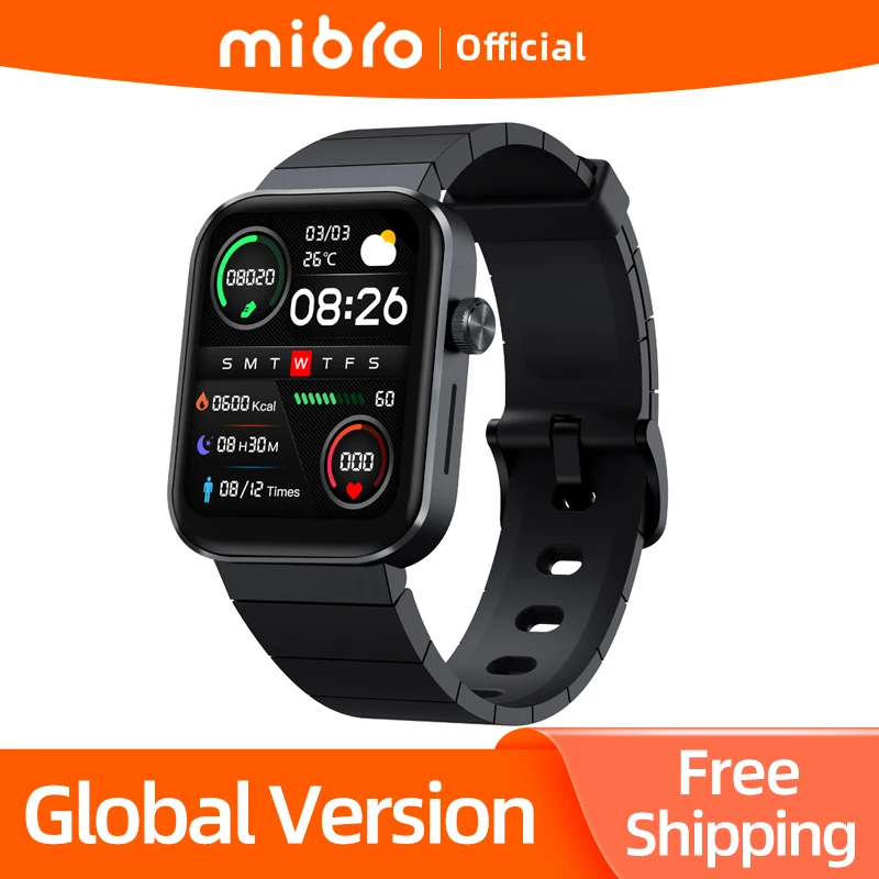 

Новые умные часы World Premiere Mibro T1, глобальная версия, Bluetooth-вызовы, 1,6-дюймовый AMOLED-экран, спортивные водонепроницаемые умные часы для мужчин и женщин