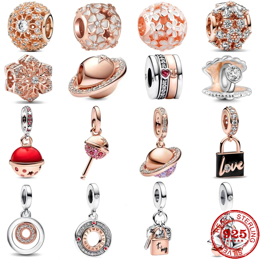 

New 925 Sterling Silver Earth shell seafood flower Pendant Charm Bead fit Original Pandora Bracelet Trinket DIY Women Jewelry