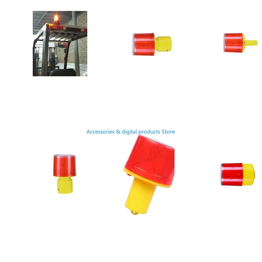77JD Solar Powered LED Warning Light Road Barrier Flashing Lamp
