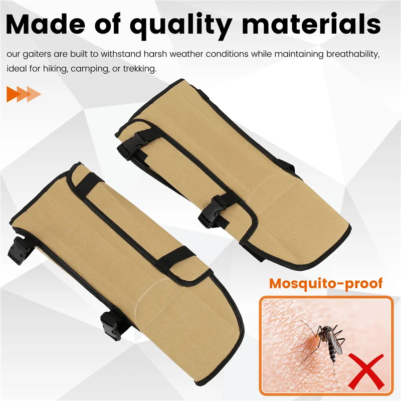 

B72A Outdoors Waterproof Gear Adjustable Leg Gaiters To Protect Against Snow Rain And Wind While Adventuring Outdoors