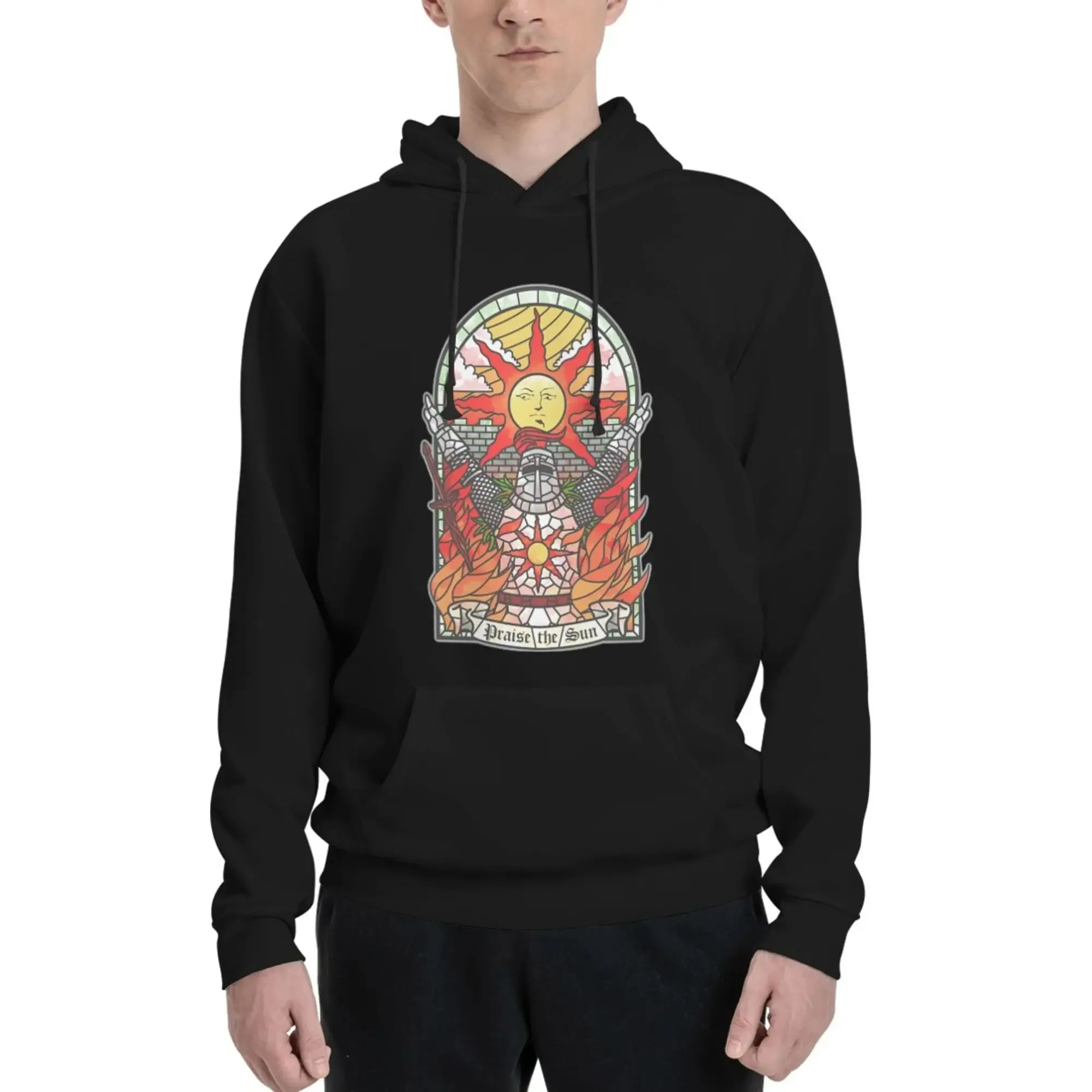 Dark Souls louent le soleil imprimé graphique périphériques Sweartshirts hommes sweat à capuche pour femme mode Streetwear décontracté surdimensionné pull