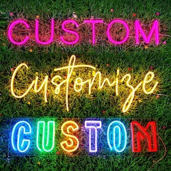 Letrero de neón personalizado, decoraciones de neón personalizadas para interiores y exteriores, logotipo de negocios para fiesta de boda, letras LED, envío directo