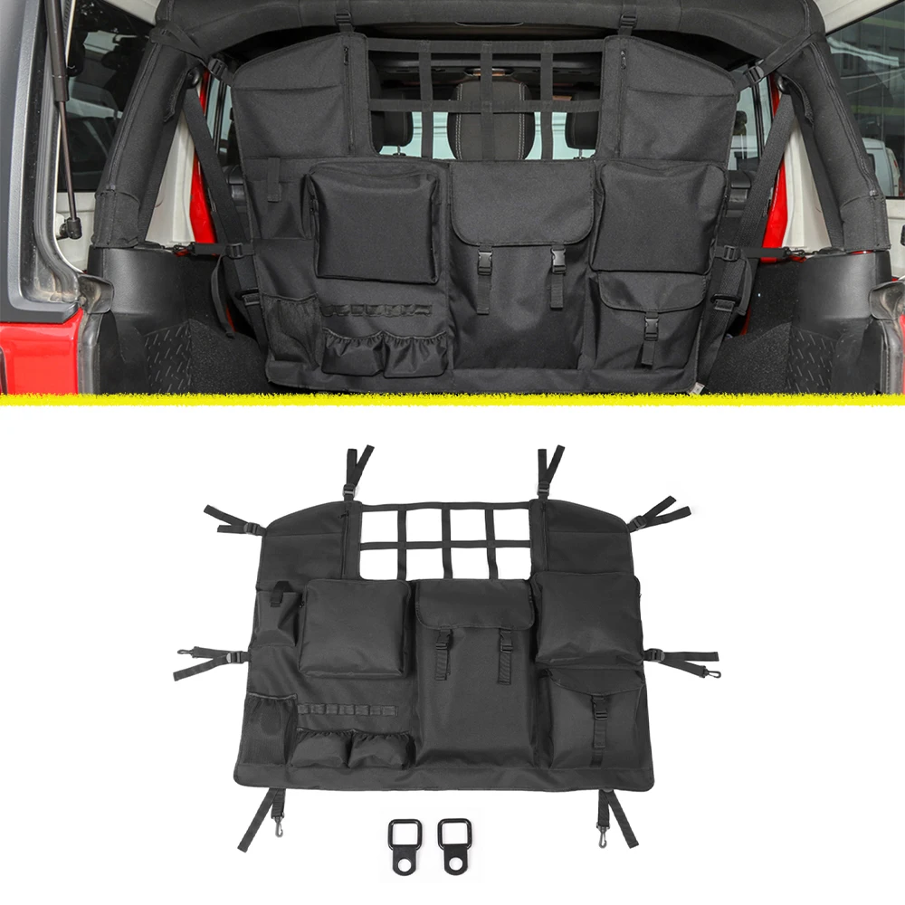 

Rear Trunk Storage Bag Mesh Organizer Net Stowing Tidying for Jeep Wrangler JK JL Gladiator JT 2007-2023 Car Accessories Black