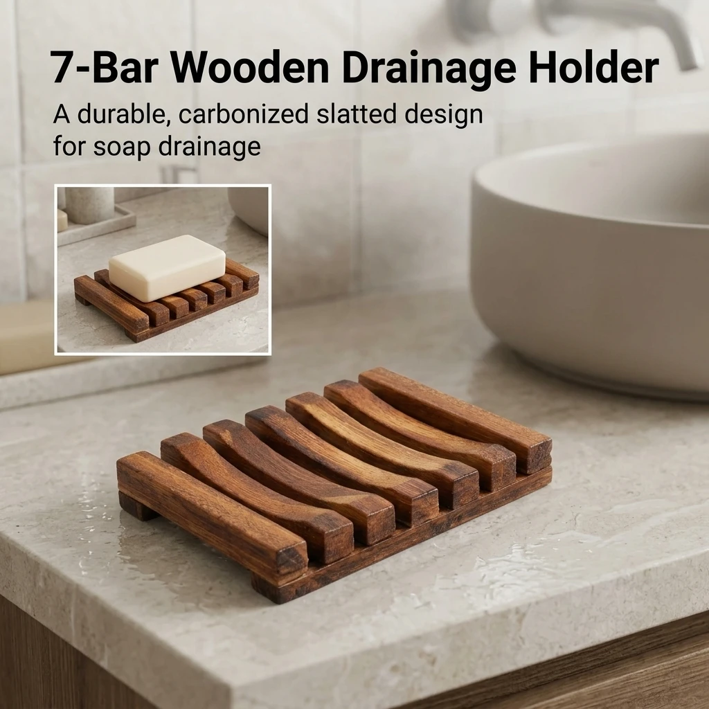 Hotel Soap Holder Draining Wood Soap Dish for Guest Room Sink Customizable Logo Natural Solid-Wood Bathroom Storage Tray