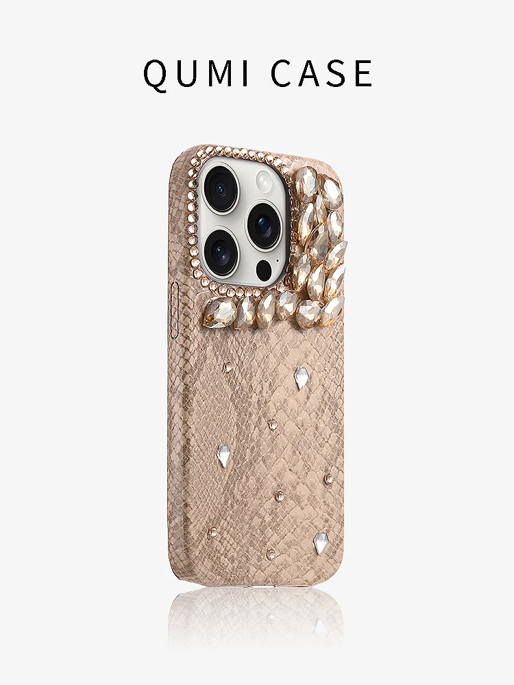 

Luxury gold snake pattern gold stacked diamonds for Apple 16 iPhone 7/8/11/12/13/14/15 pro phone case new anti-drop silicone