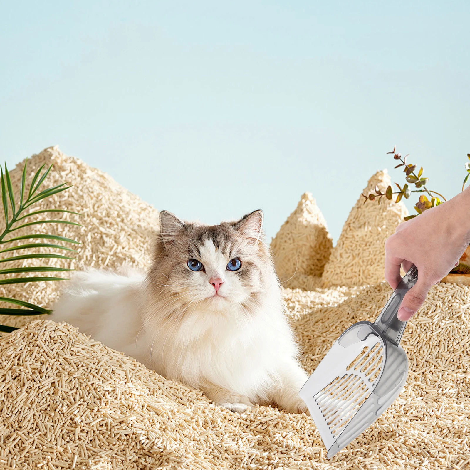 

Cat Litter Scoop Heavy Duty Plastic Long Handle Large Mesh Sift Design For Tofu Pine Pellets Efficient Cleaning Tool