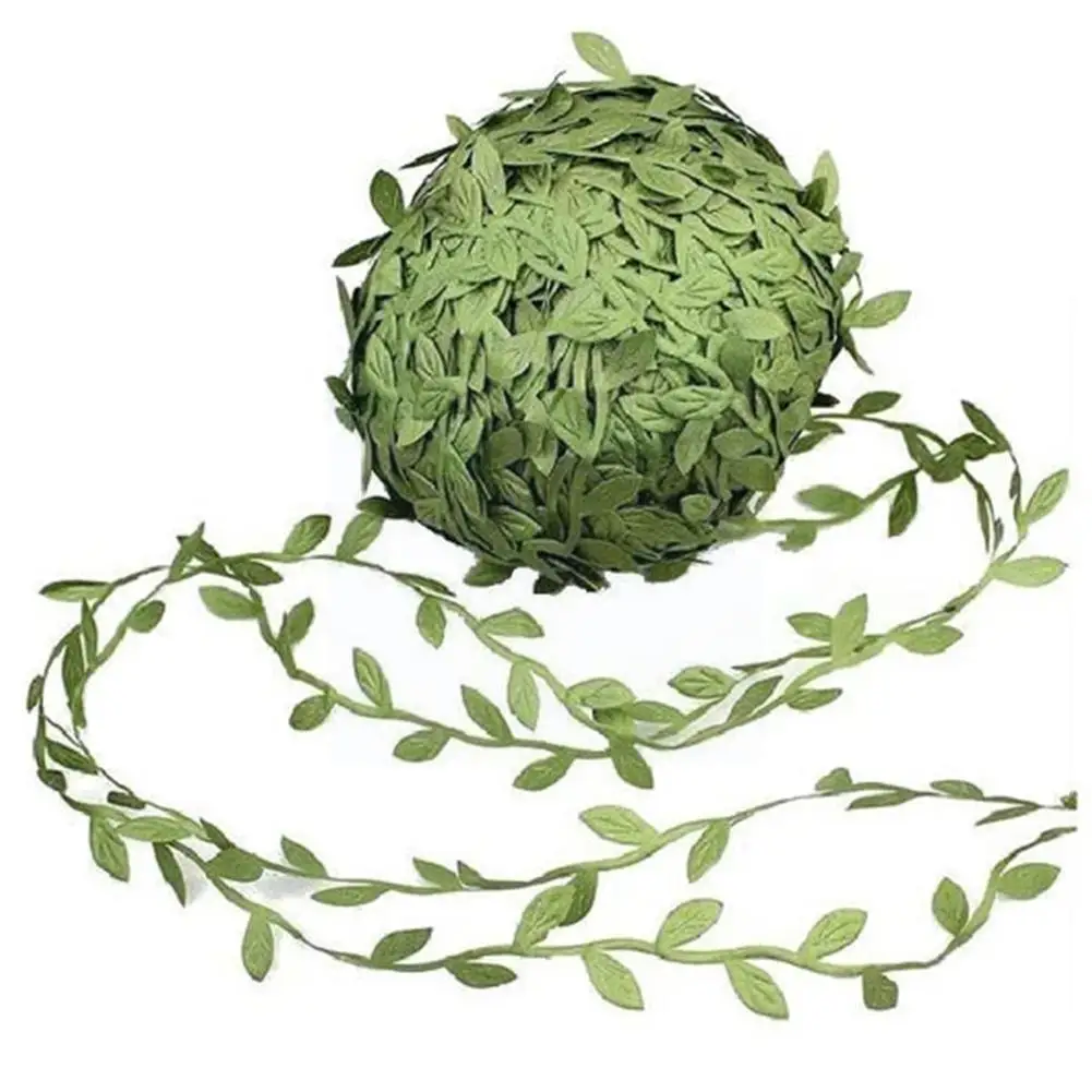 10M Artificial Leaf Vine Simulation Foliage Garden Wreath Green Leaves Decor Part Vines Rattan Decoration Home Wall Wedding R0M3