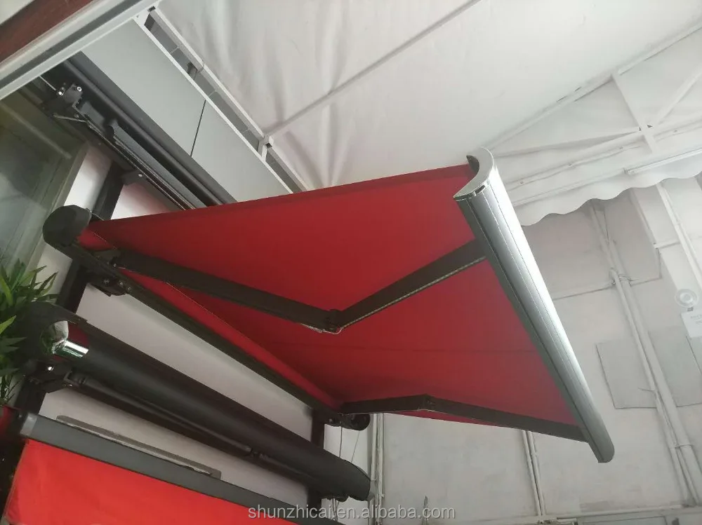 Retractable Full Cassette Awning with Remote Control LED Light Outdoor Patio Balcony Use