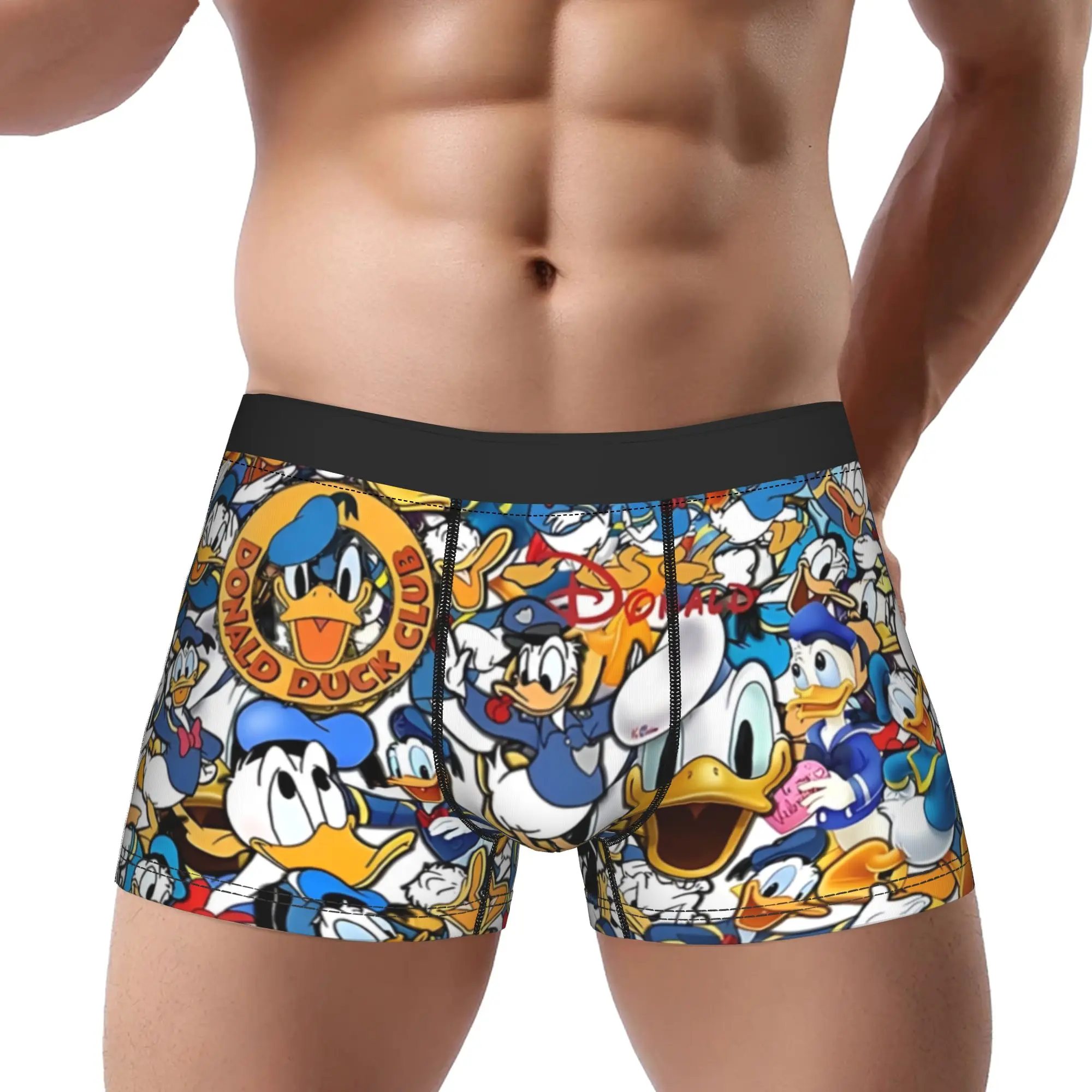 

Трусы Donald Cartoon DuckTales, дышащие трусики, мужское нижнее белье, шорты с принтом, трусы-боксеры