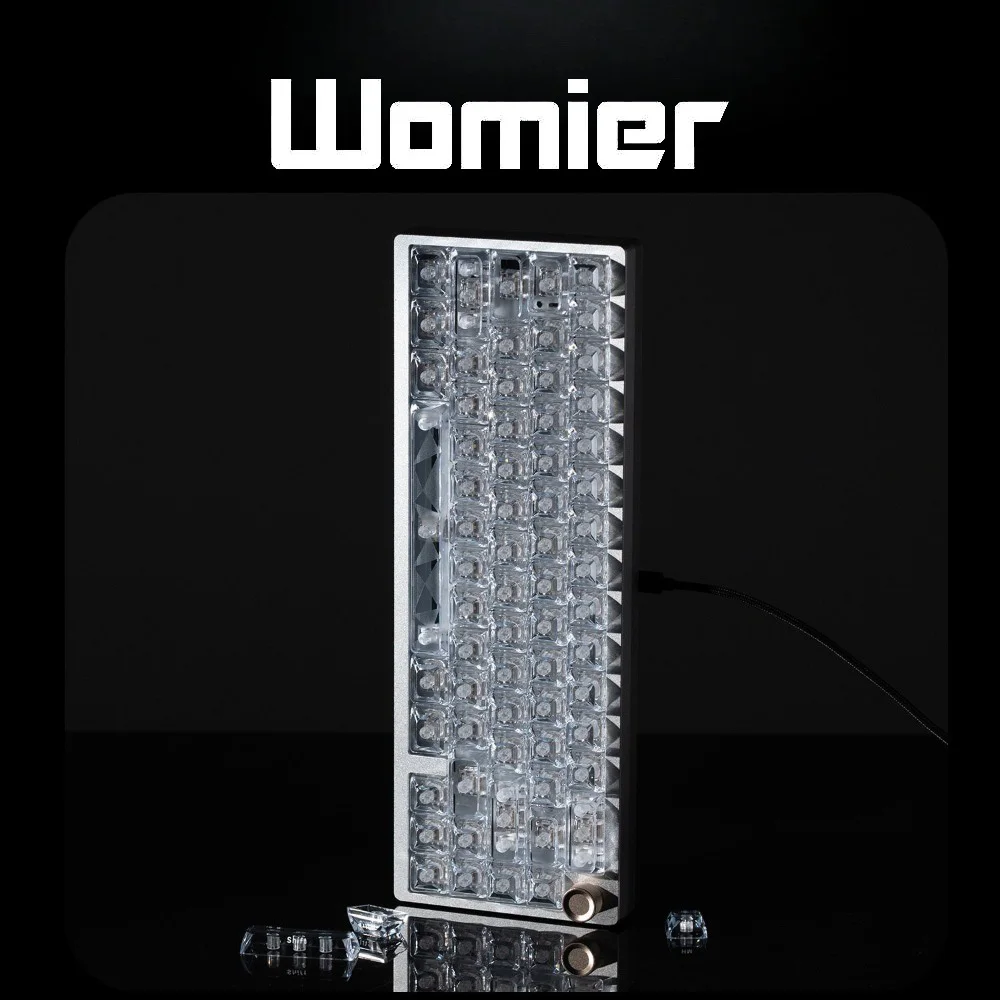 Womier Ice Cube ASA Profile Keycaps 126 Keys Transparent PC DIY Custom Minimalist Style Mechanical Keyboard Accessories Gift