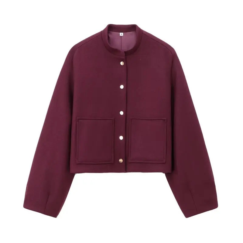 

2024 Autumn Winter New Women's ort Pilot Jaet Coat Versatile Patch ket Decorated Loose Fit Regular Length Outerwear