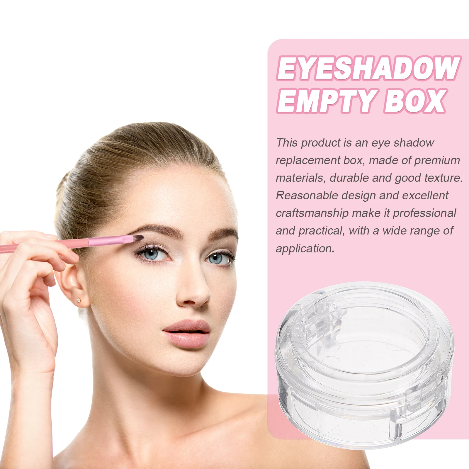 

8pcs Single Color Eyeshadow Boxes 26mm Diameter Compact Cases Mini Storage Travel Makeup Tools Organizers Empty Plates