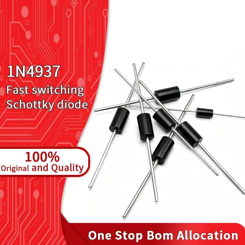 50Pcs 1N4937 Fast Recovery Rectifier Diode 600V 1.0A DO-41 Inverter Converter Power Supply Switching Adapters Integrated Circuit
