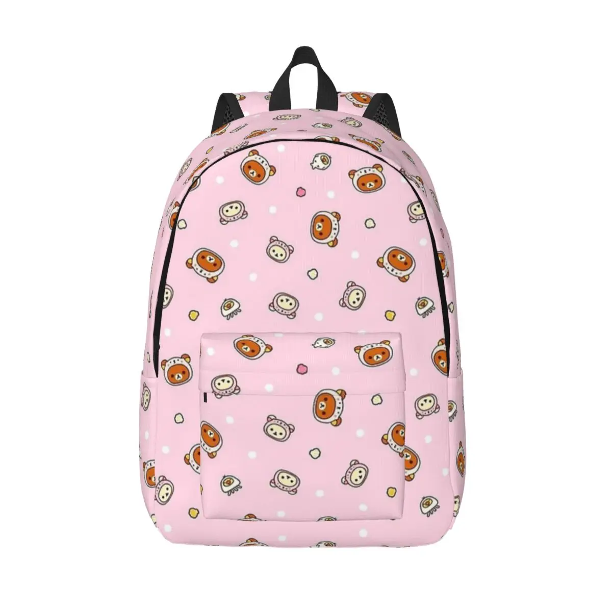 

Розовый повседневный рюкзак с рисунком Kawaii Rilakkumase, подарок для студентов, рабочий рюкзак для мужчин и женщин, сумка через плечо для ноутбука