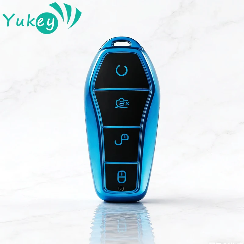 

Защищенный держатель с 4 кнопками для BYD Qin Plusdmi Atto 3 Han EV Dolphin, брелок из ТПУ, чехол для дистанционного ключа автомобиля, аксессуары