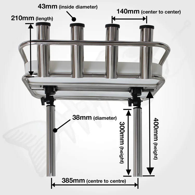 Boat Dual Mount Framed 4 Stainless Steel Rod Holder Cutting Boardpromote sales