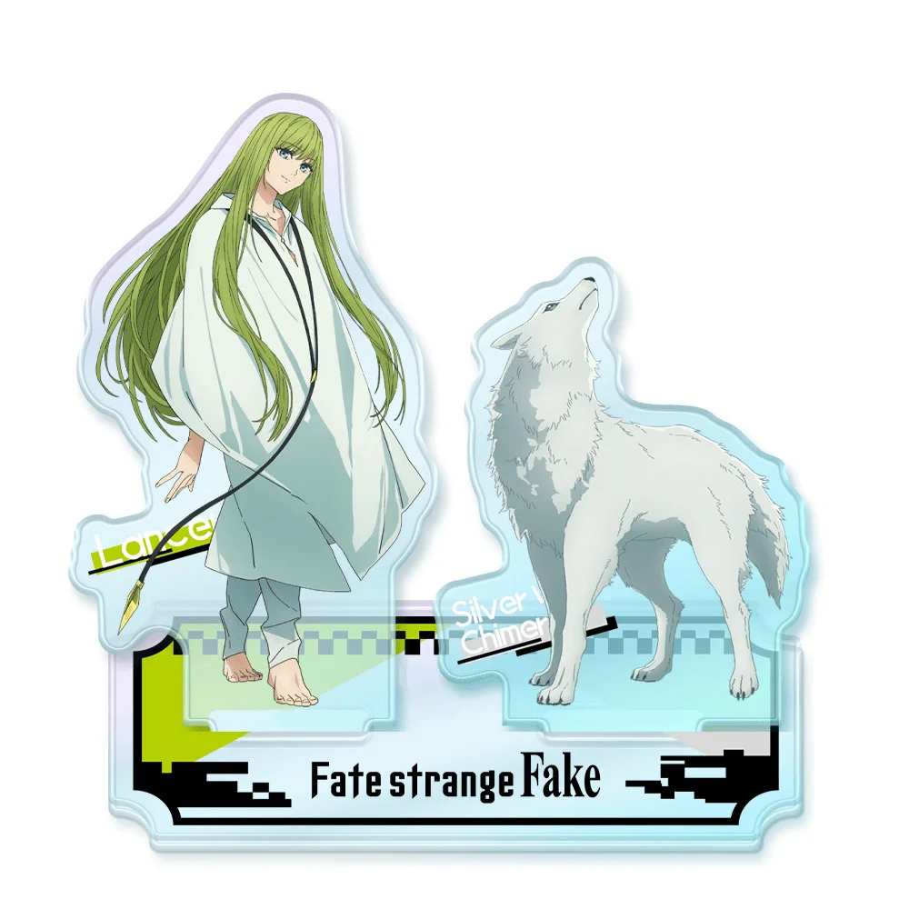 15cm Fate/Strange Fake Saber & Ayaka Acrylic Stand Keychain Anime