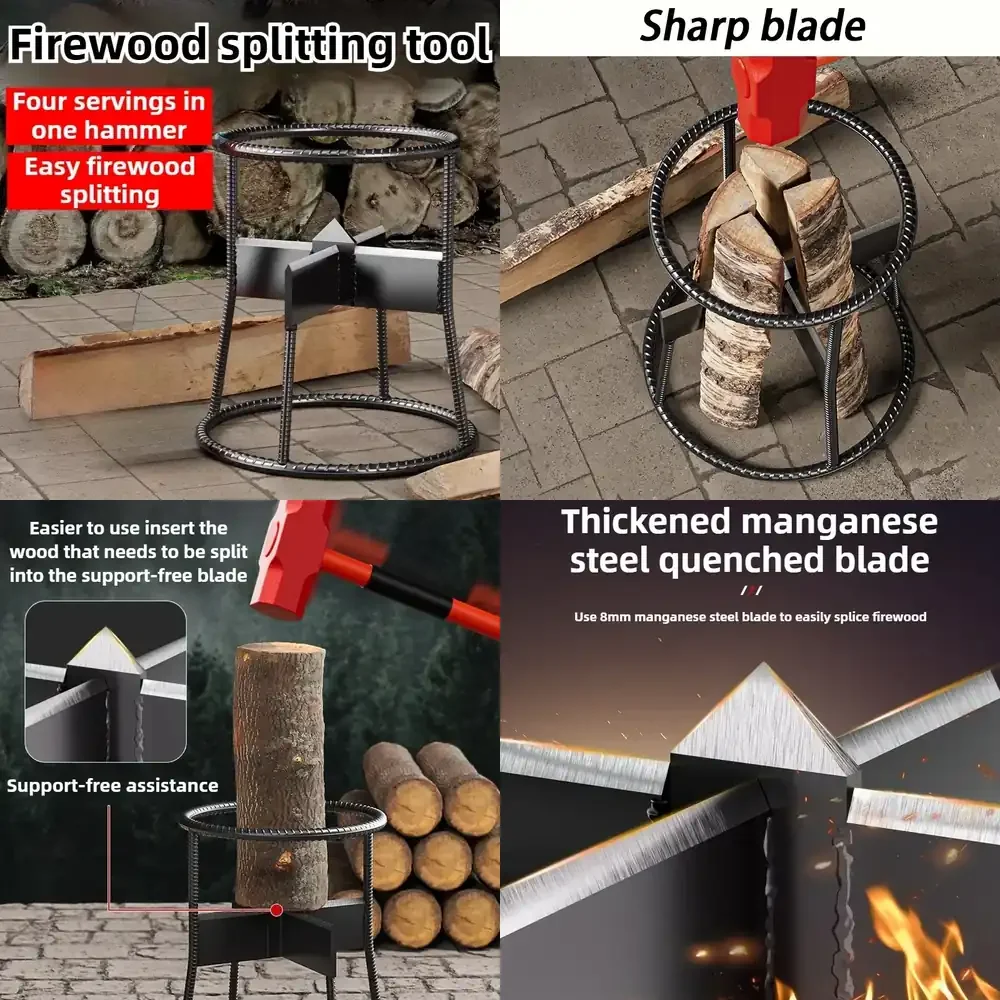 rural cross-shaped wood splitter