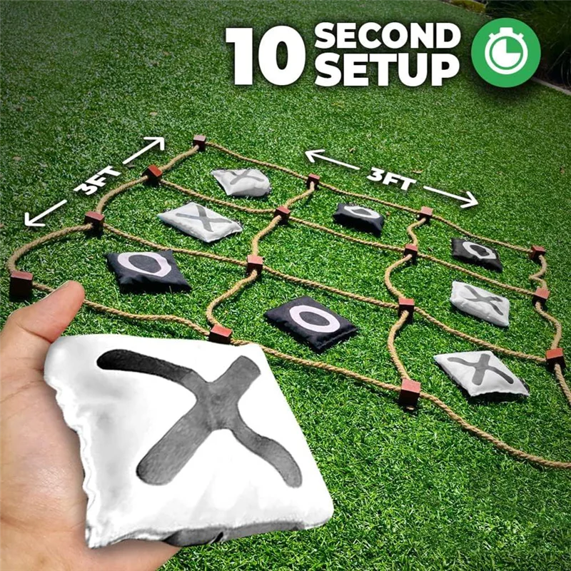 

ABWE-Giant Tic -Tac -Toe Outdoor Game Instant Setup, No Assembly Bean-Bag Toss Games Set,Giant -Yard Games For Adults