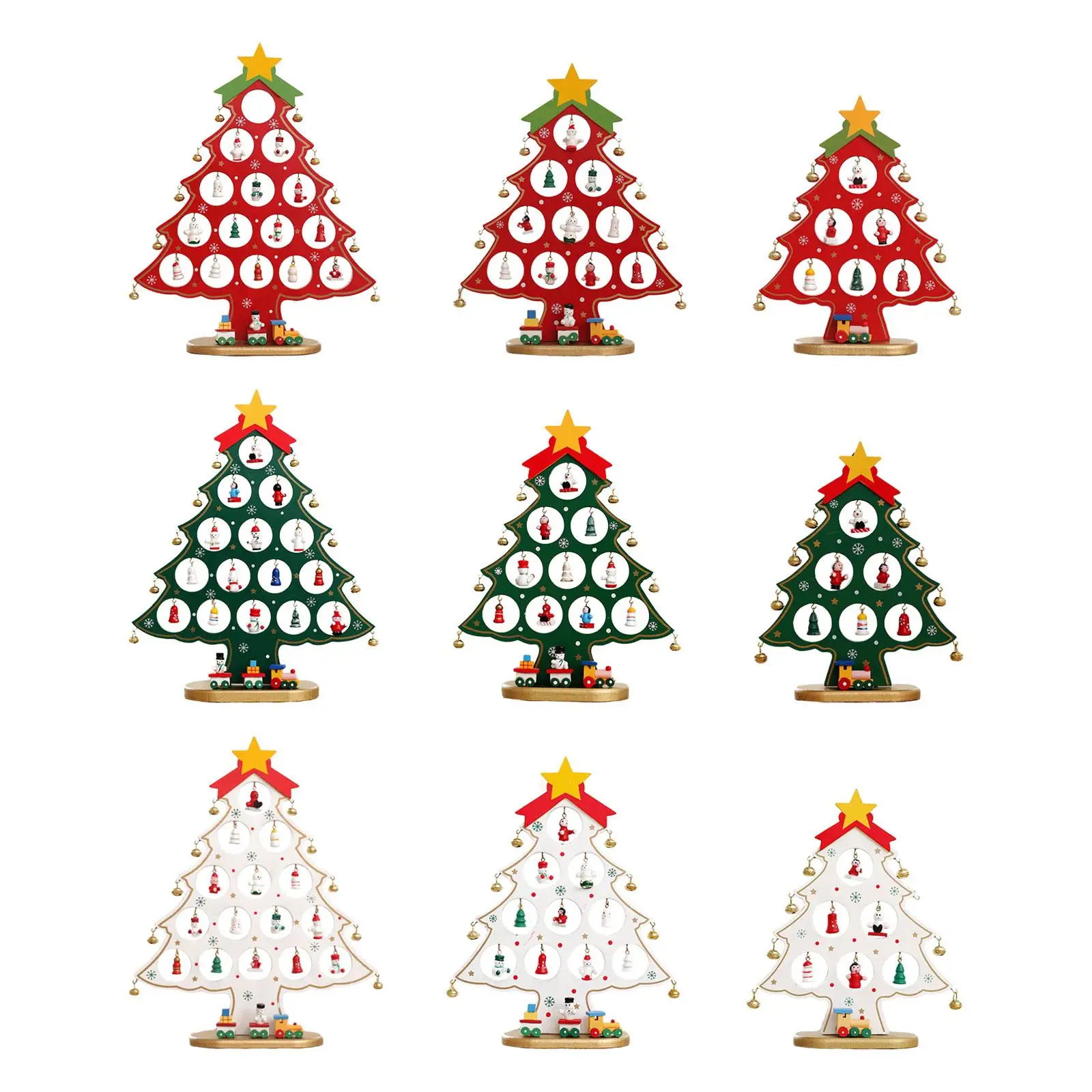 

Деревянная рождественская елка, украшение для рабочего стола, рождественские украшения ручной работы для дня рождения, рождественской вечеринки, фестивалей, юбилея