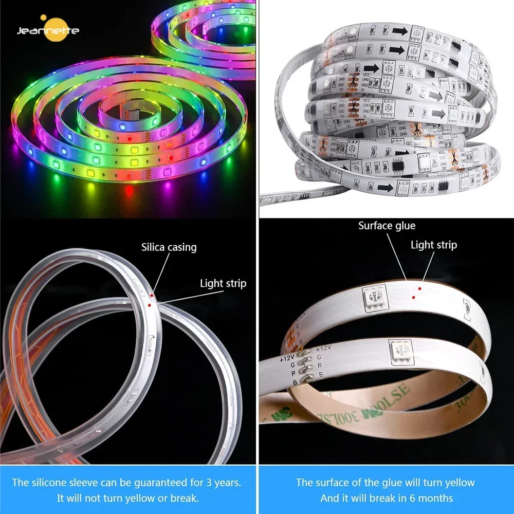 5M/10M Led Light Solar LED Strip 24Keys 5050 Multicolor RGB TV Background Light Bar Game Room Family Party Decoration Solar lamp