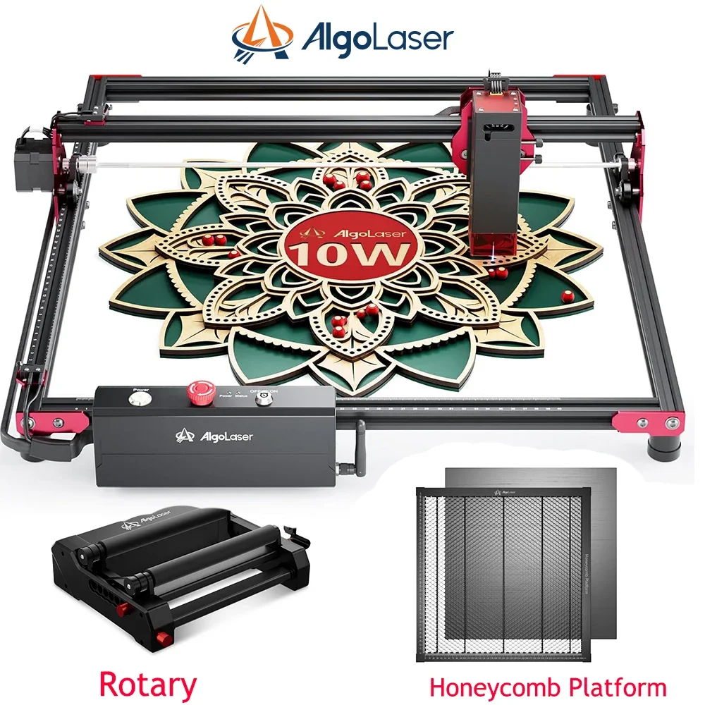 

Algolaser DIY Kit 10W Mini Laser Engraver Cutter with Rotary and Honeycomb Offline Control Logo Printer Grabadora Woodwork Tools