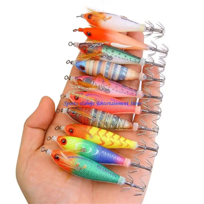 

G7NF 5.8G Shrimp Lures Baits Squid Jig Fishing Lures Glow Jig Hook 8cm Artificial Hard Baits Squid Jig Cuttlefish Hook