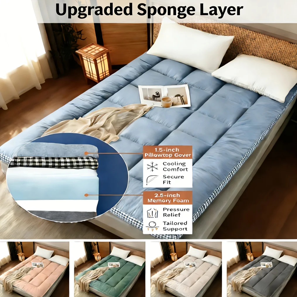 

Roll-up Super Comfortable Mattress with Sponge Layer, Upgraded for Autumn/Winter, Soft, Foldable, and Breathable, Thick Tatami S