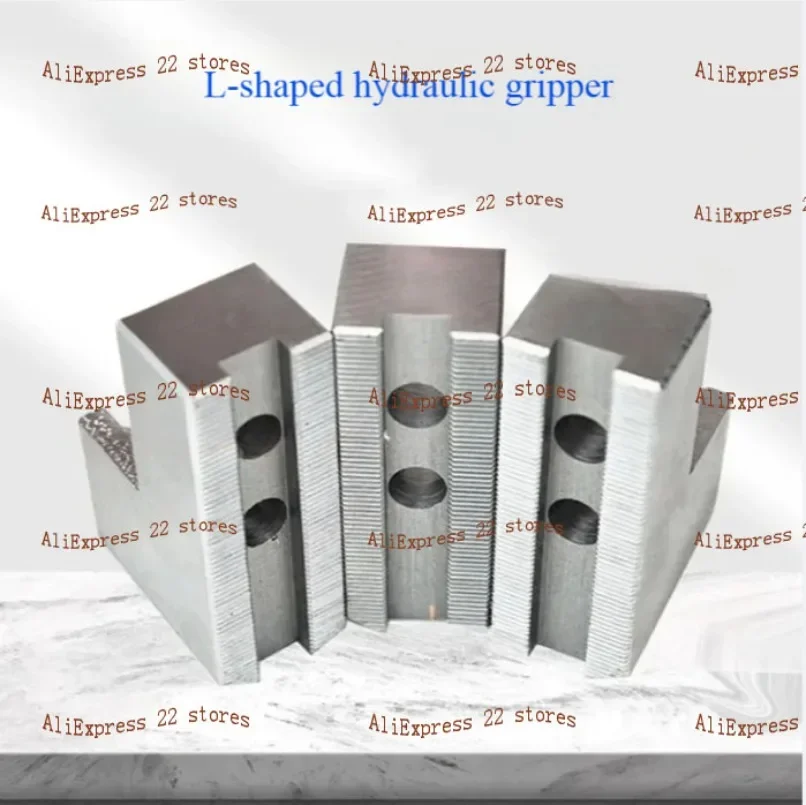 L-shaped Hydraulic Chuck 3-jaw Claw Heightened Soft Claw Hydraulic Claw Inner Support Outer Circle Package Claw 5/6/8/10 Inches