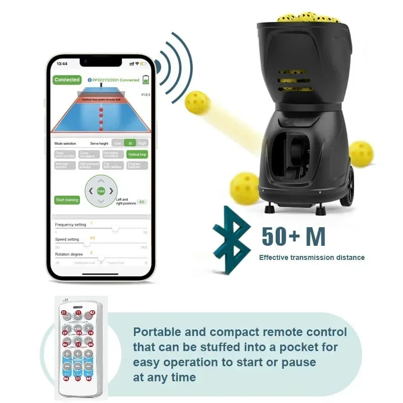 PP8001 Custom Pickleball Training Equipment Remote Control Shooting Feeding Machine with App for Pickle ball Training