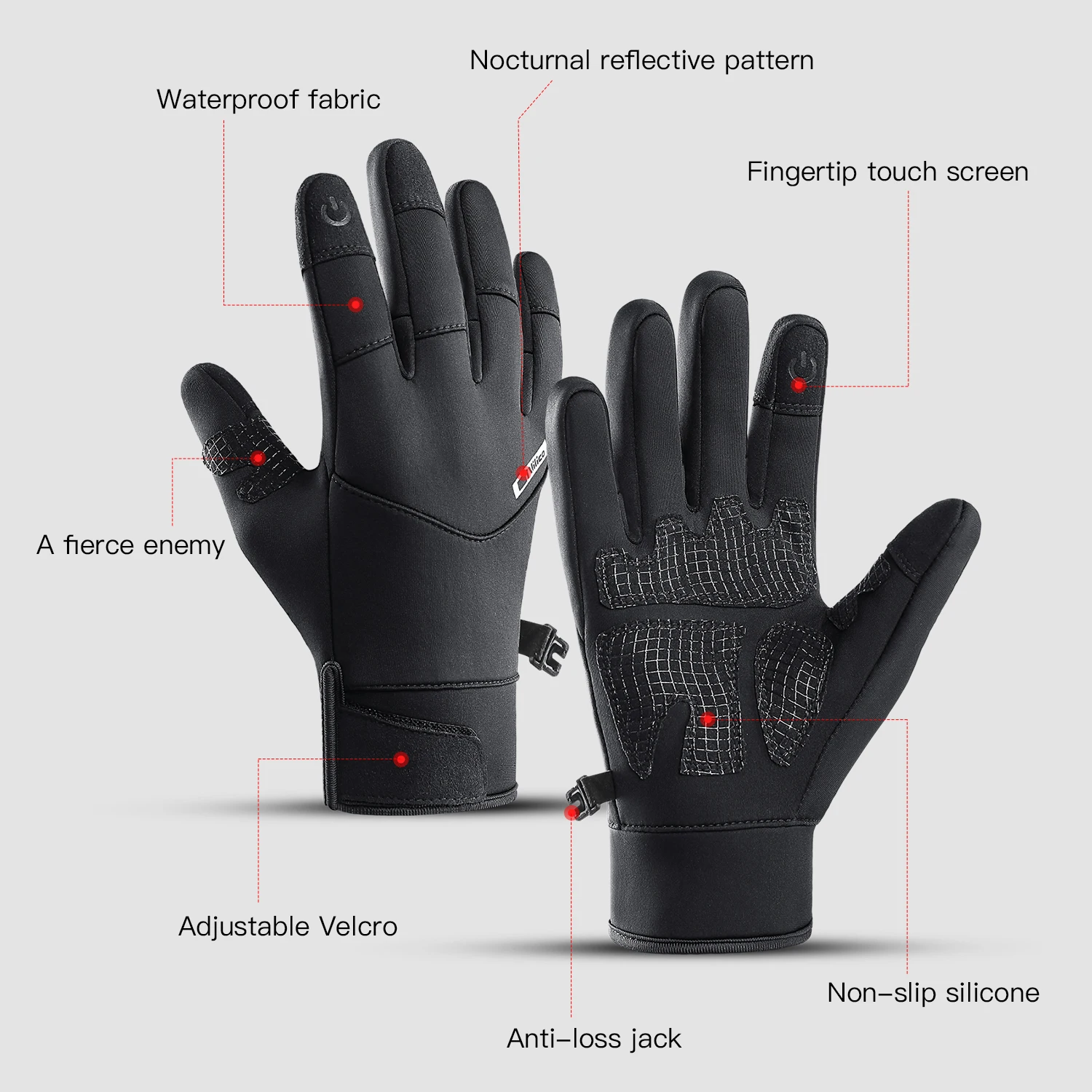 Cycling Gloves Men Women Winter Touchscreen Warm Outdoor Driving Motorcycle Gloves Cold Resistance Non-Slip Windproof Ski Gloves