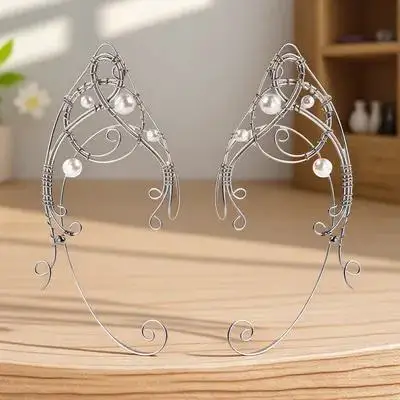 2Pcs Metal Elf Ear Cuffs Clip on Earrings Fashion Simple Design Adjustable Secure Hold for Women Occasions