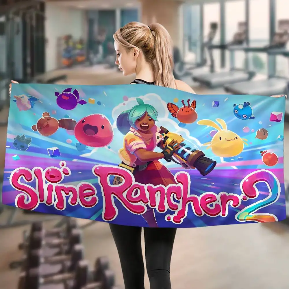 Game S-Slime R-Rancher Bath Towel Microfiber Soft Water Absorbing Breathable For Girl Kids Decorative Cartoon Beach Towel