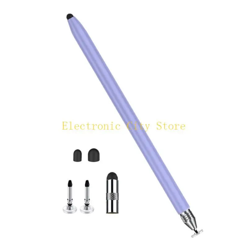 Two Head Touch Pen Soft Rubber Tip Universals Compatibility for Tablets Smartphones Writing HU8D