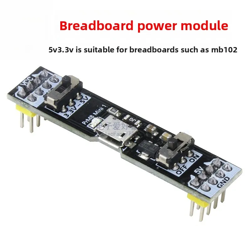 

5V/3.3V Breadboard Power Module Micro USB Powered Regulated Adapter Board for Experimental Circuit Test