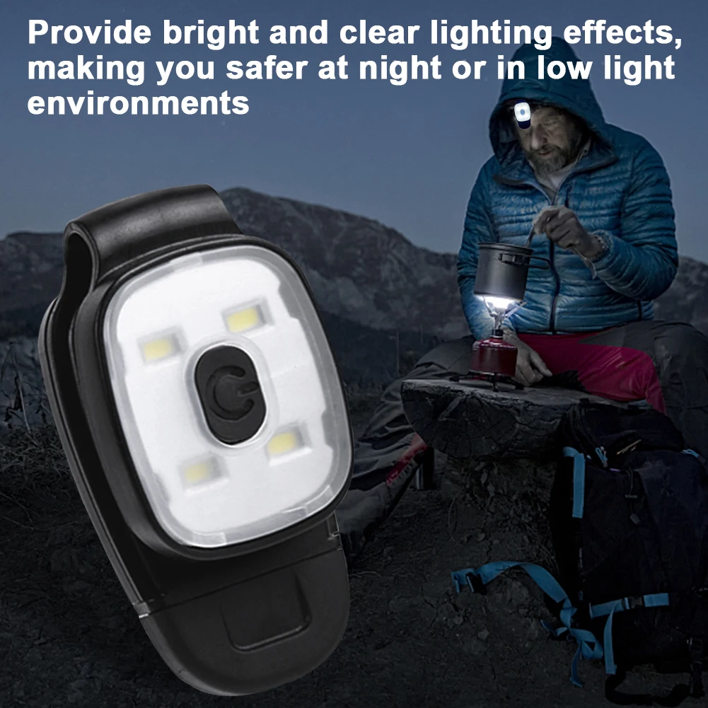 LED Clip Flashlight USB Charging LED Running Lights Multifunction Lightweight Warning Lights for Night Walking Fishing